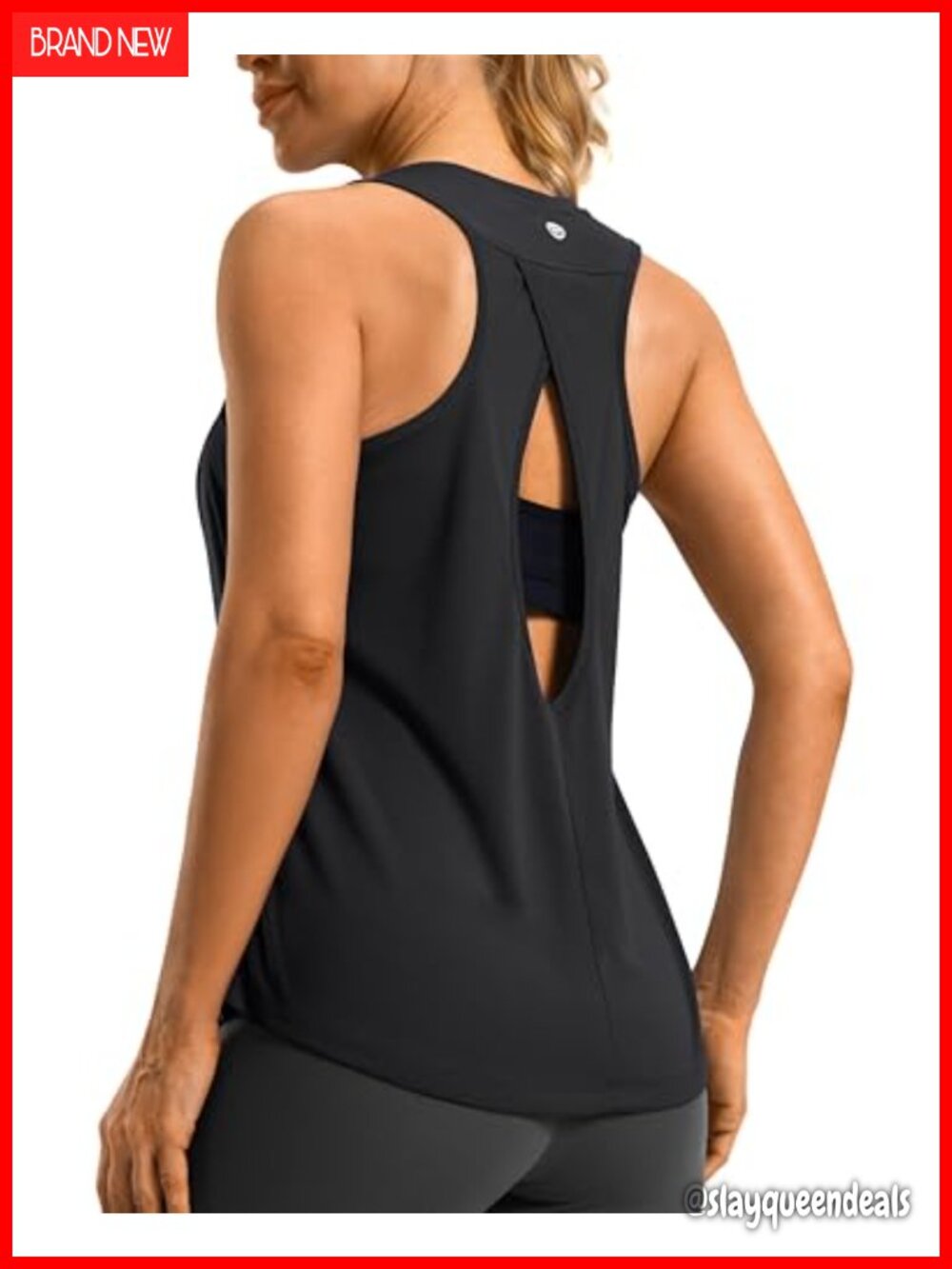 Women's Workout Tank Top Open Back Athletic Running Shirt